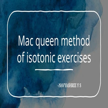 McQueen Protocol for Isometric Exercises
