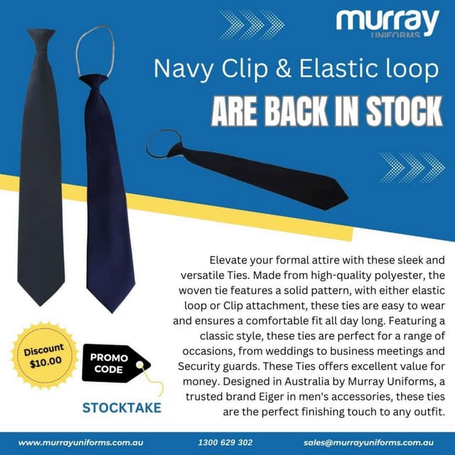 Navy Clip Elastic Loop Murrayuniforms au