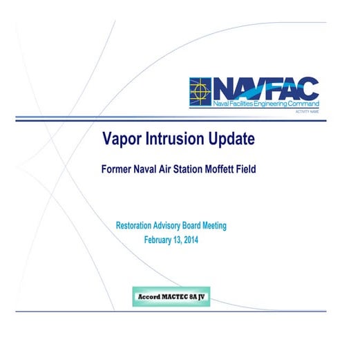 Moffett RAB: Navy Vapor Intrusion Update