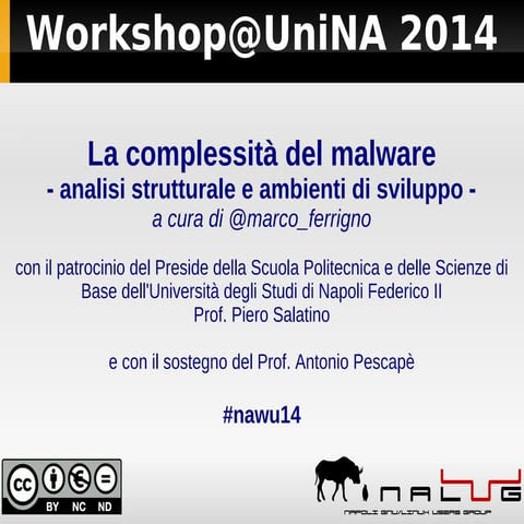 La complessità del malware: analisi strutturale ed ambienti di sviluppo