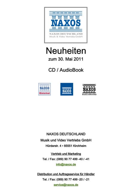 NAXOS Deutschland CD Neuheiten Juni...