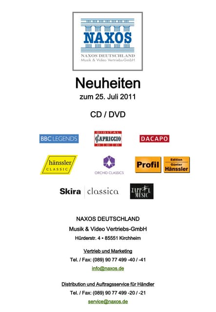 CD- und DVD-Neuheiten Juni 2011 (Im...