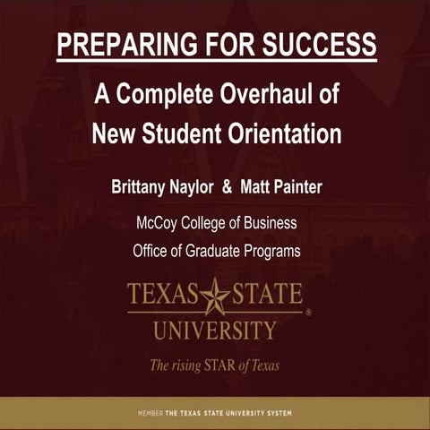 Preparing for Success: New Student Orientation