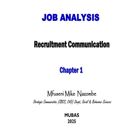 Job Analysis PPT | PPTX