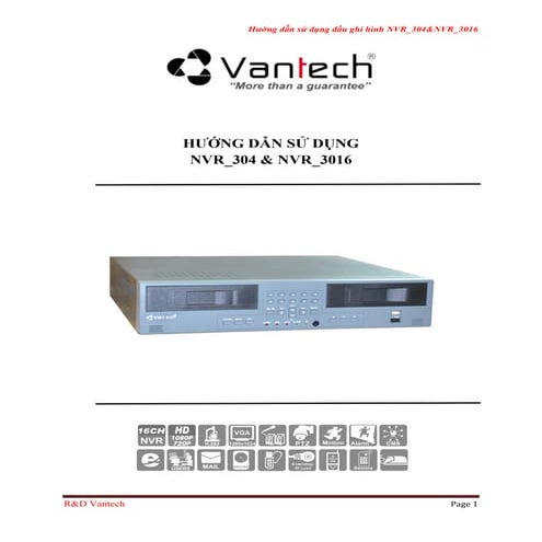 Hướng dẫn sử dụng đầu ghi IP Vantech