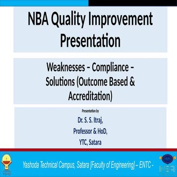 NBA Accreditation Review and Quality Improvement for UG Electronics ...