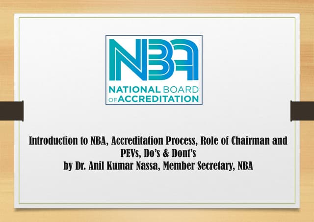 NATIONAL BOARD OF ACCREDITATION INDIA INTRODUCTION