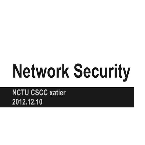 [NCTU] [CCCA] Network Security I