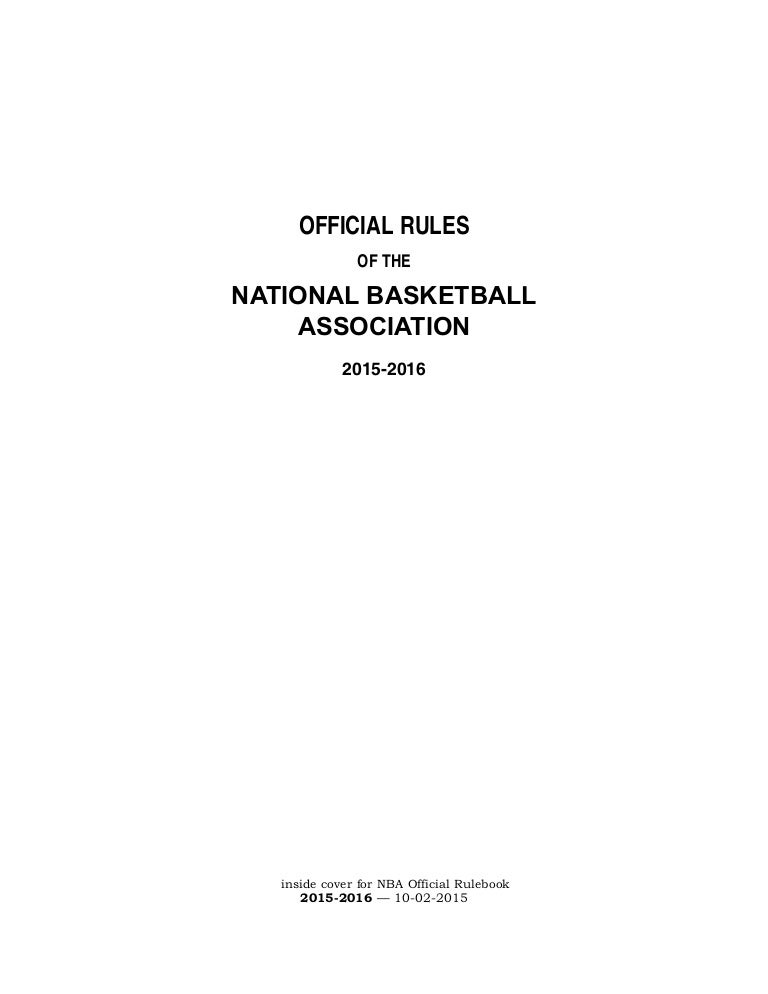 NBA Official Rules 201516