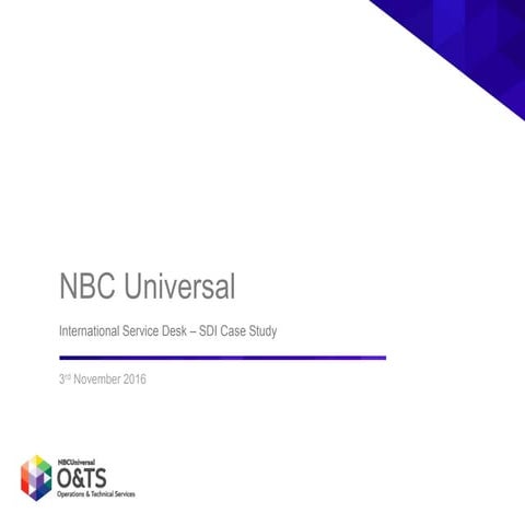 SDC Case Study: NBC Universal, Toby Leaver