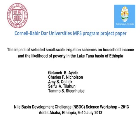 The impact of selected small-scale irrigation schemes on household income and...