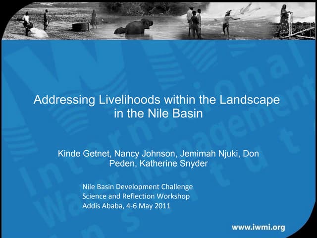 Addressing livelihoods within the landscape in the Nile Basin