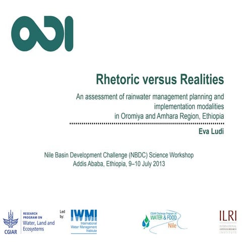 Rhetoric versus realities: An assessment of rainwater management planning and...