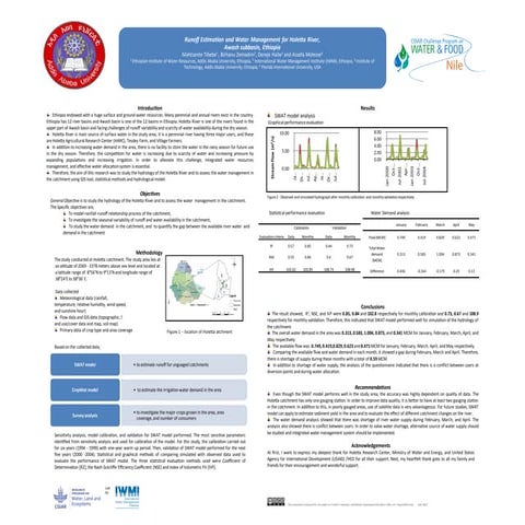 Runoff estimation and water management for Holetta River, Awash subbasin, Eth...
