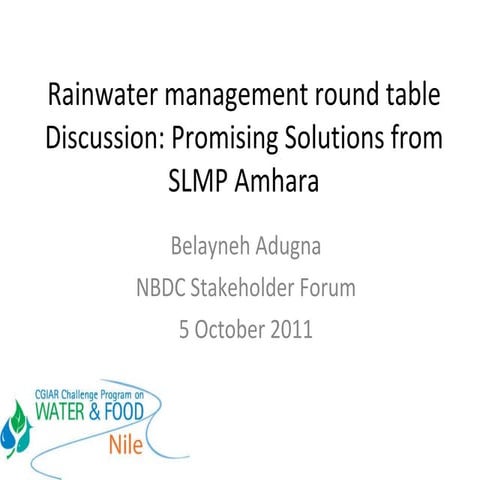 Rainwater management round table: Promising solutions from SLMP Amhara