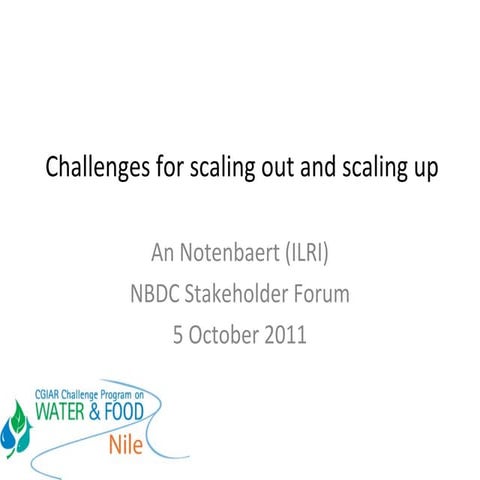 Challenges for scaling out and scaling up rainwater management practices