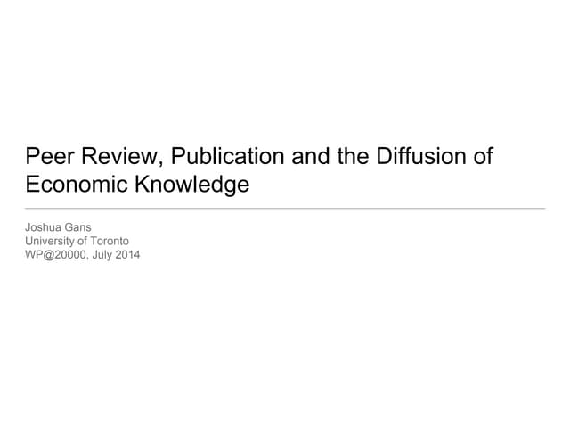 The NBER Working Paper Series at 20,000 - Joshua Gans