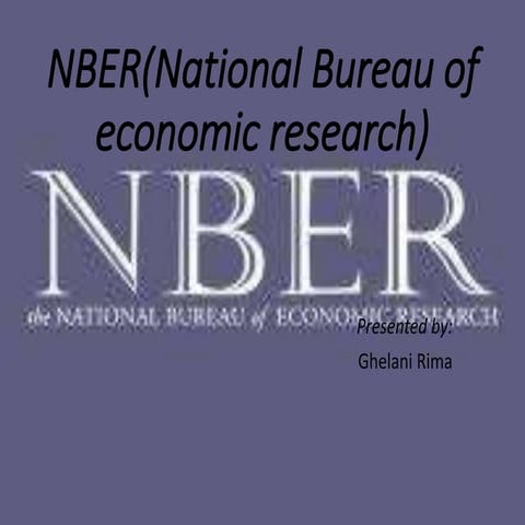 Nber(national bureau of economic research)