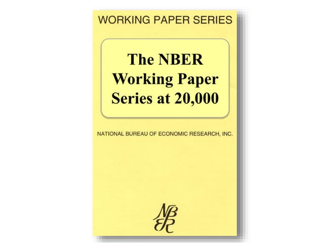 The NBER Working Paper Series at 20,000 - Scott Stern