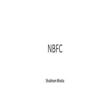 NBFC , Non Banking Financial Company