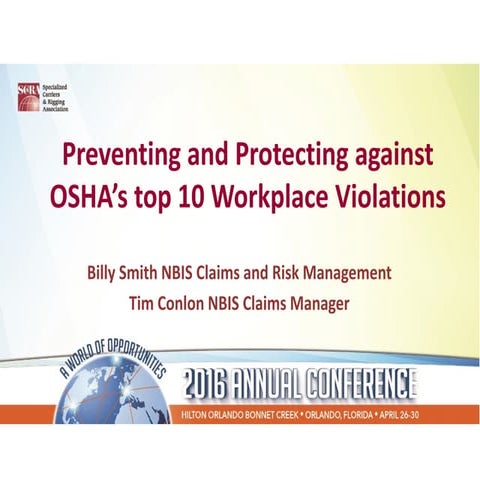 Preventing and Protecting Against OSHA’s Top 10 Workplace Accidents