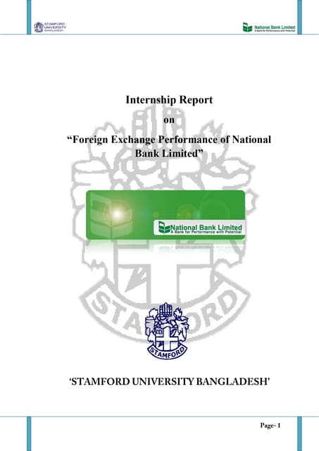 National Bank Limited Internship Report on Foreign Exchange - 2017