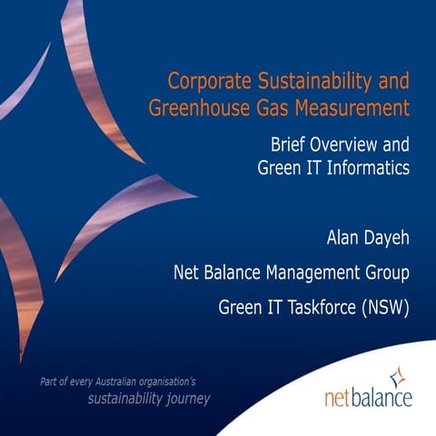 net Balance presentation Queensland GreenIT Informatics Group
