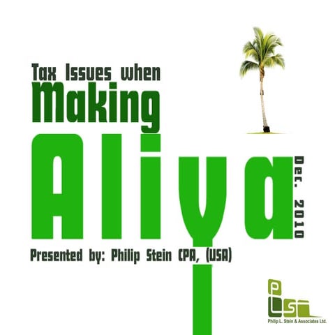 Tax Issues When Making Aliya