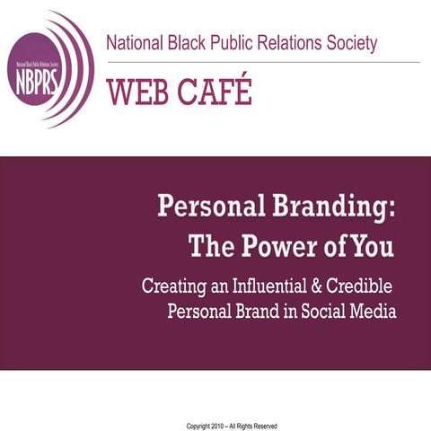 Personal Branding: The Power of You - Creating an Influential & Credible Per...