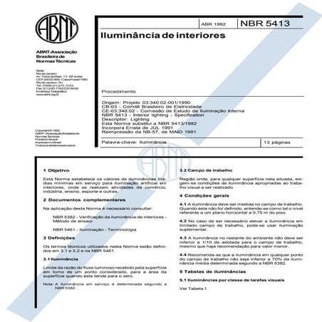 Nbr 5413 luminiscência de interiores | PDF