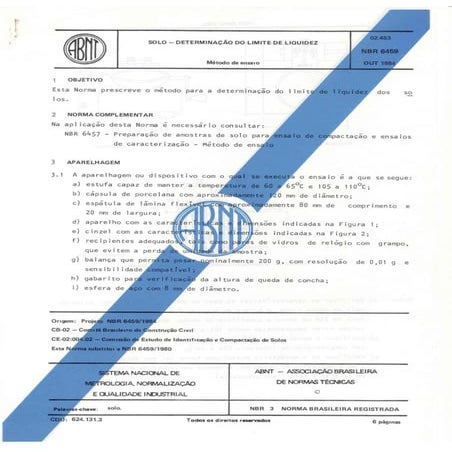 ABNT Nbr 6459 | PDF