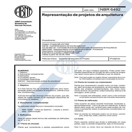 Nbr 6492   representação de projetos de arquitetura