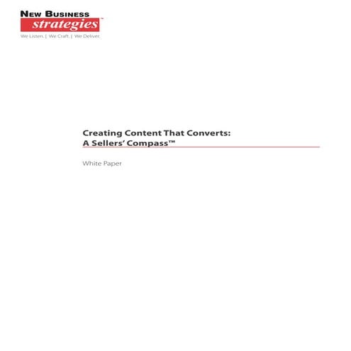 Creating Content that Converts: The Seller's Compass