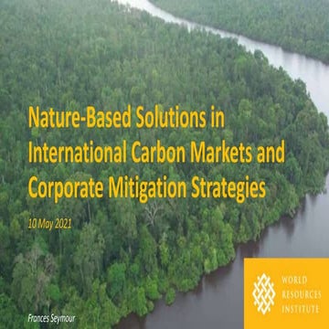 Nature-based solutions: Understanding the lay of the land