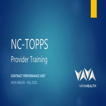 Nc topps provider training 2018