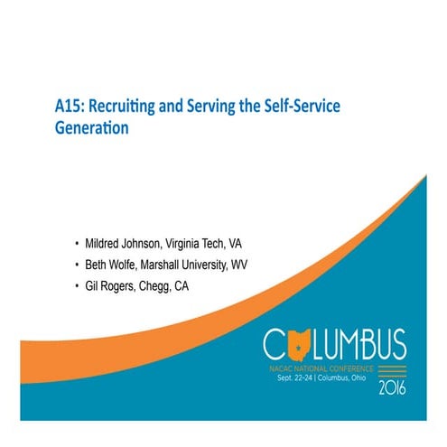 Recruiting and Serving the Self Service Generation