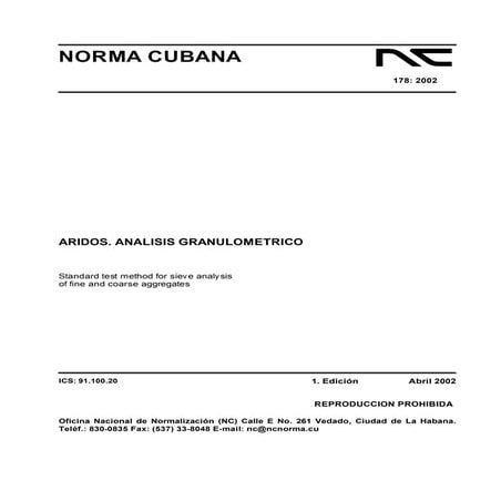 Nc 178 granulometria