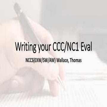 NC1 Evaluation Writing