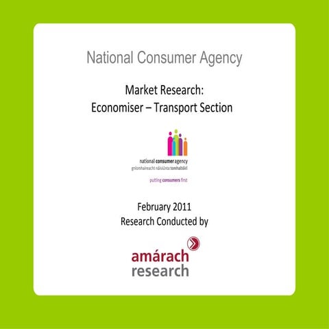 NCA market research on consumers and transport