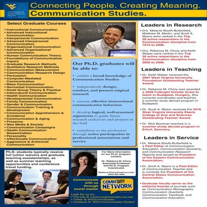 Ph.D. in Communication Studies @ WVU (NCA '11)