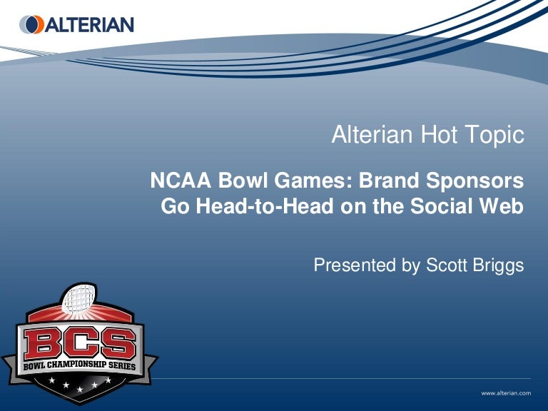 NCAA Bowl Games Brand Sponsors Go headtohead on the Social 