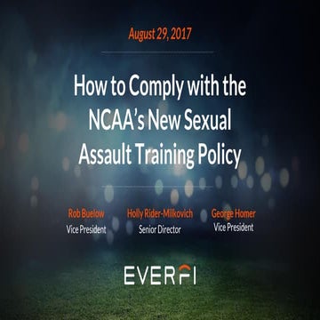 How to Comply with the NCAA's New Sexual Assault Training Policy