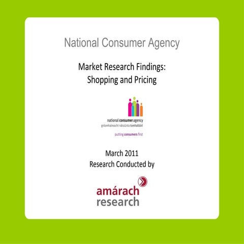 NCA market research findings shopping, pricing and grocery 
