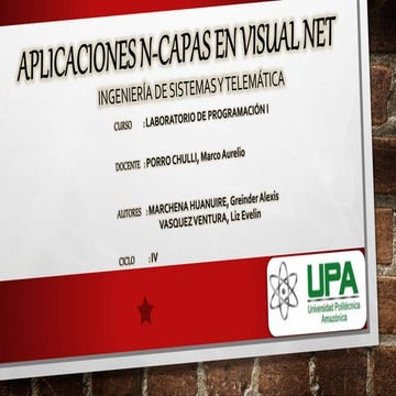 APLICACIONES N-CAPAS EN VISUAL NET