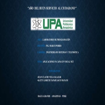 APLICACIONES N-CAPAS EN VISUAL NET