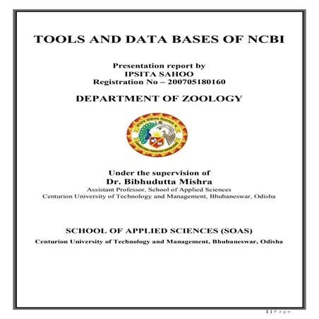 TOOLS AND DATA BASES OF NCBI
