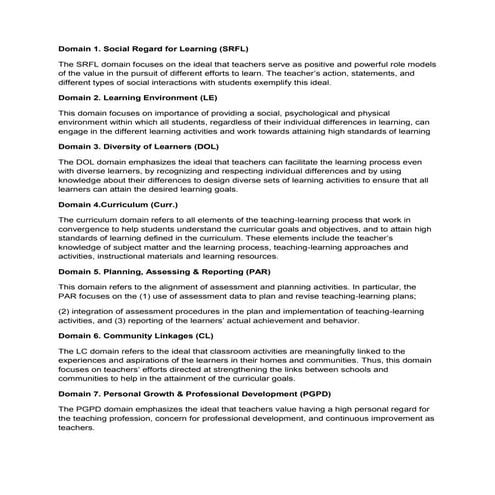 The national competency based for teachers standards (ncbts) | DOCX