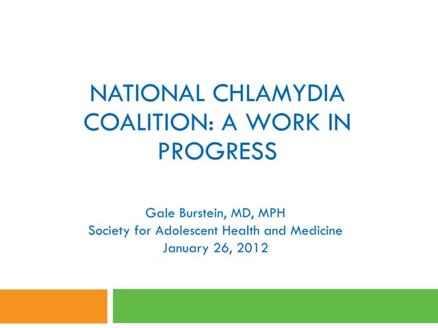 National Chlamydia Coaltion: A Work In Progress