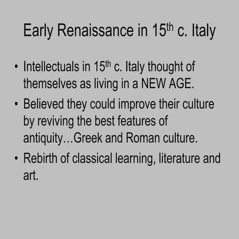 EARLY RENAISSANCE | PPTX