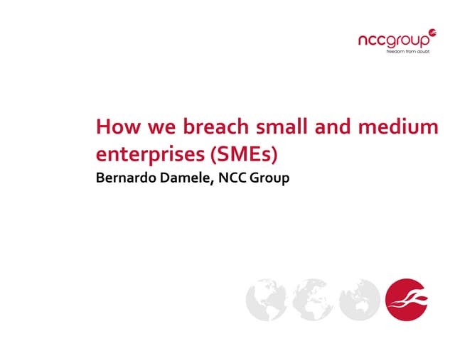How we breach small and medium enterprises (SMEs)